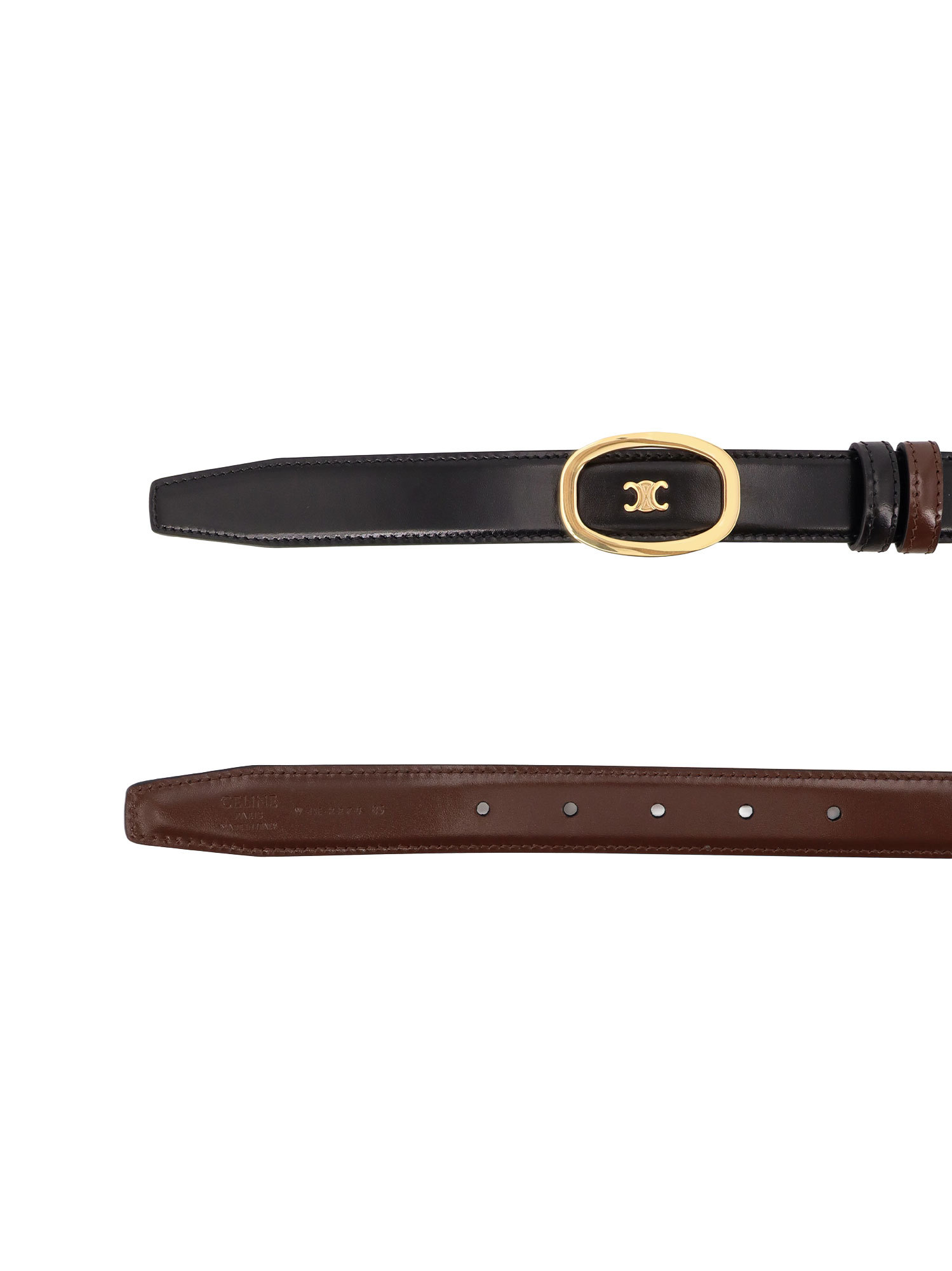Celine Women Leather Belt In Brown