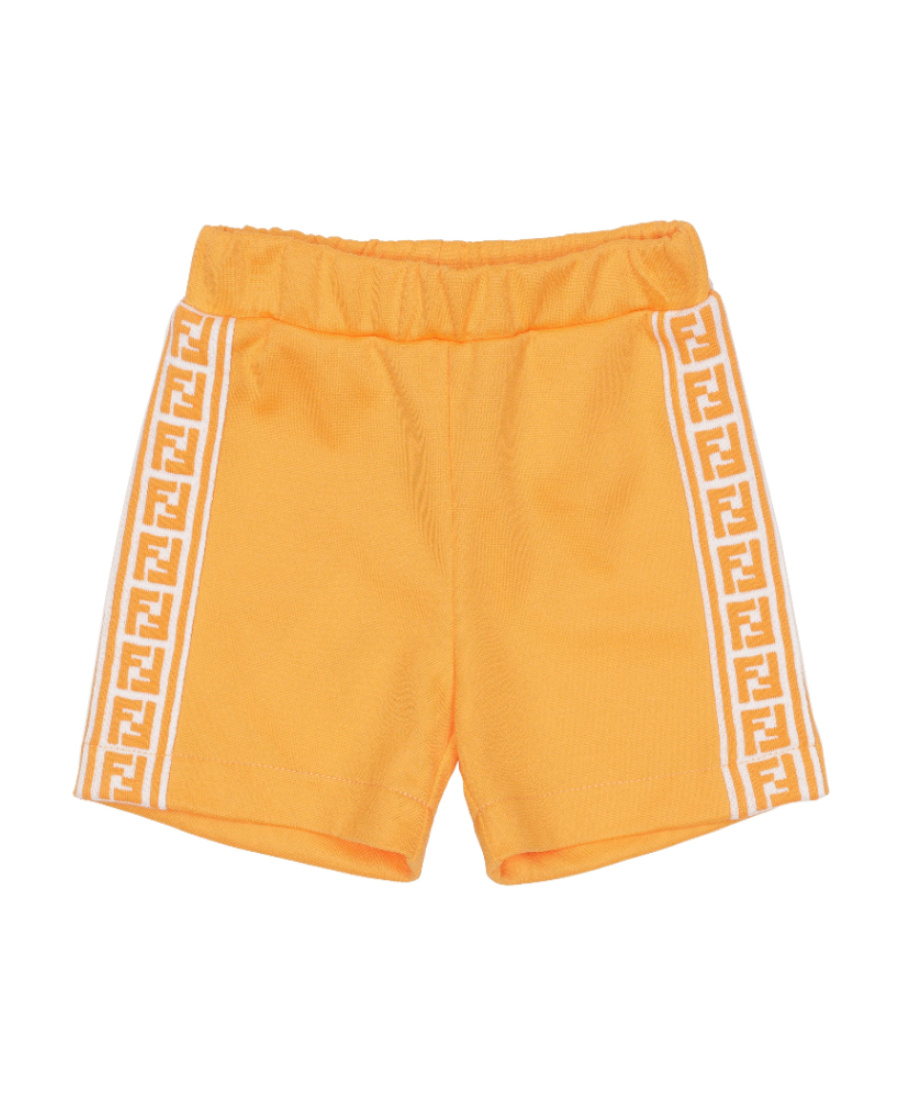 Fendi Ff-logo Print Track Shorts In Orange