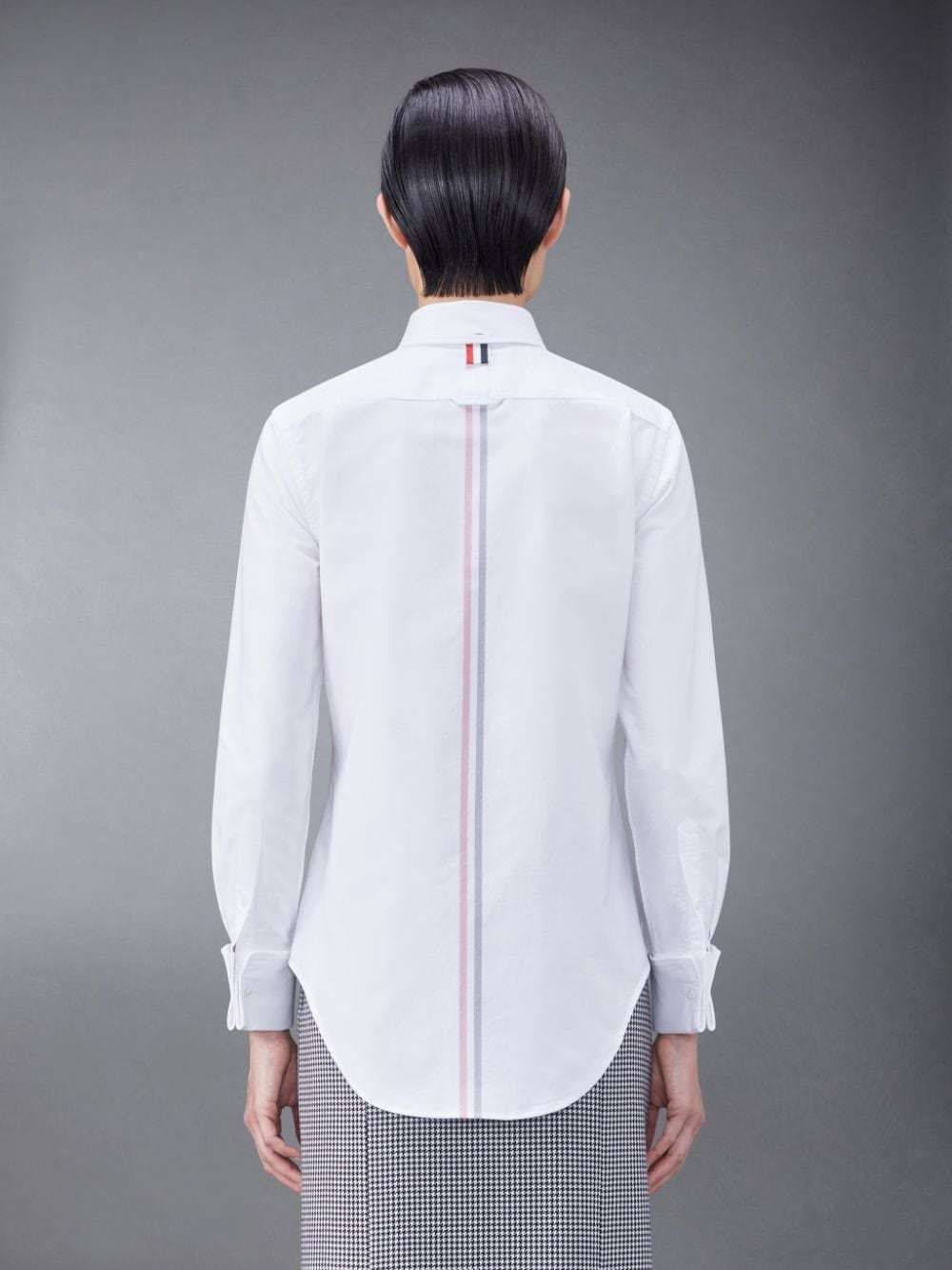 Thom Browne Logo-patch Buttoned Shirt In White