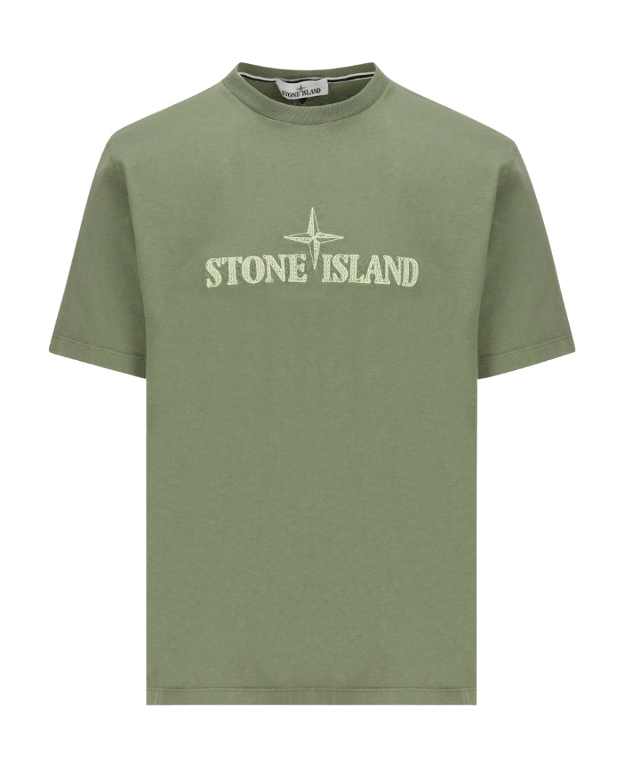 Stone Island Logo-embroidered Cotton T-shirt In Multi