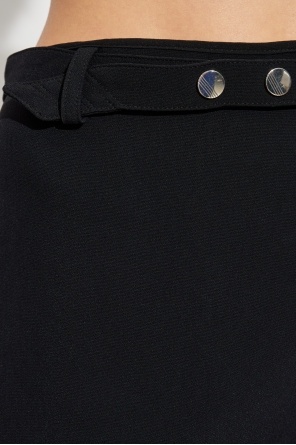 Attico Mini Skirt With A Transparent Mesh Panel In Black