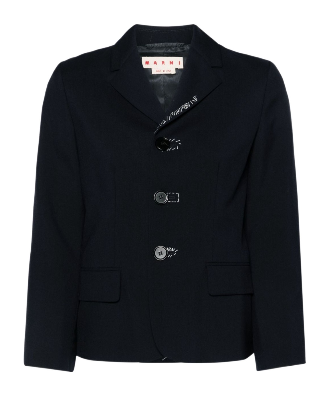 Marni Color-block Tailored Blazer With Classic Notch Lapel In Black