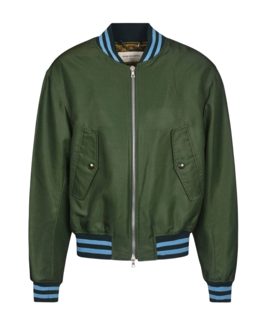 Dries Van Noten Logo Casual Jacket In Green