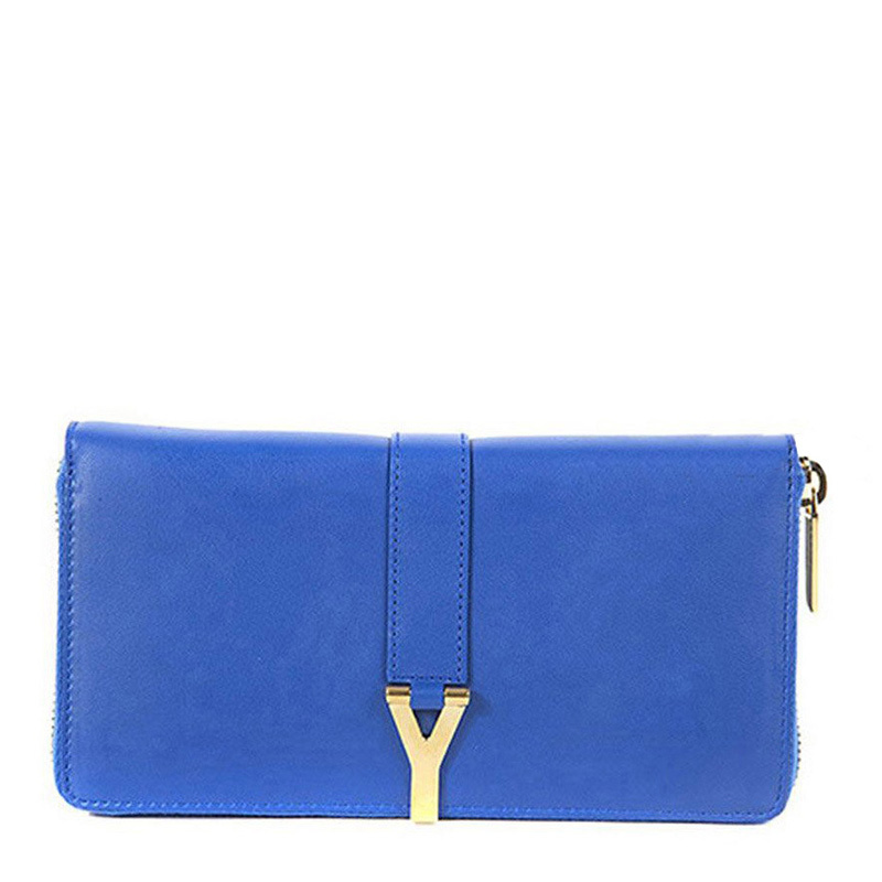Saint Laurent Zip Wallet In Nude