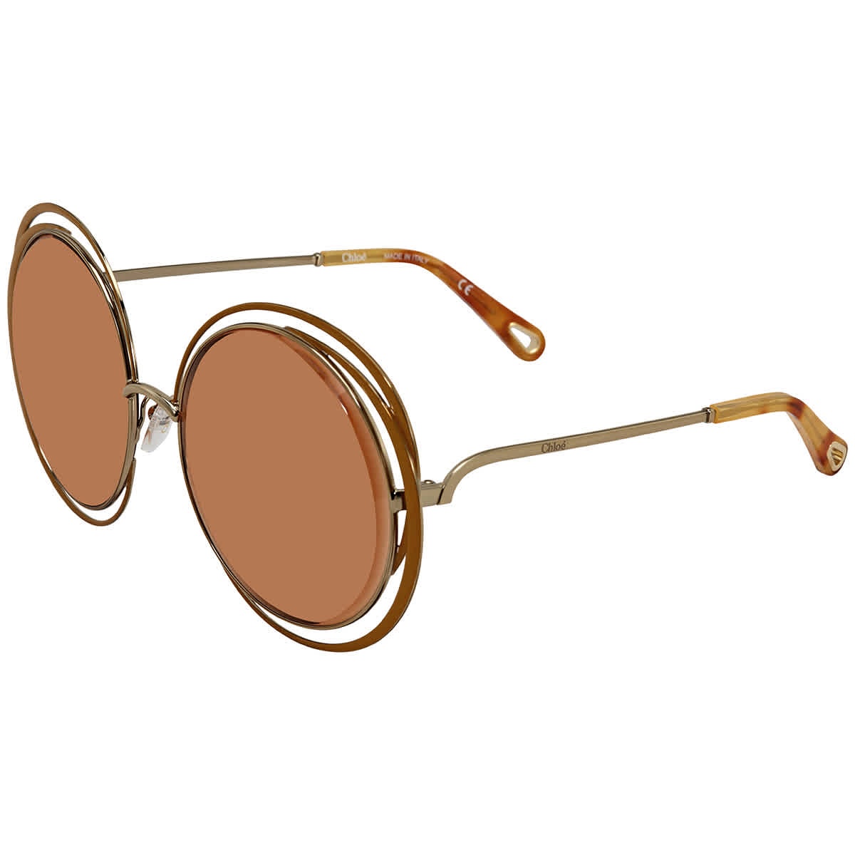 Chloé Round Sunglasses In Nude