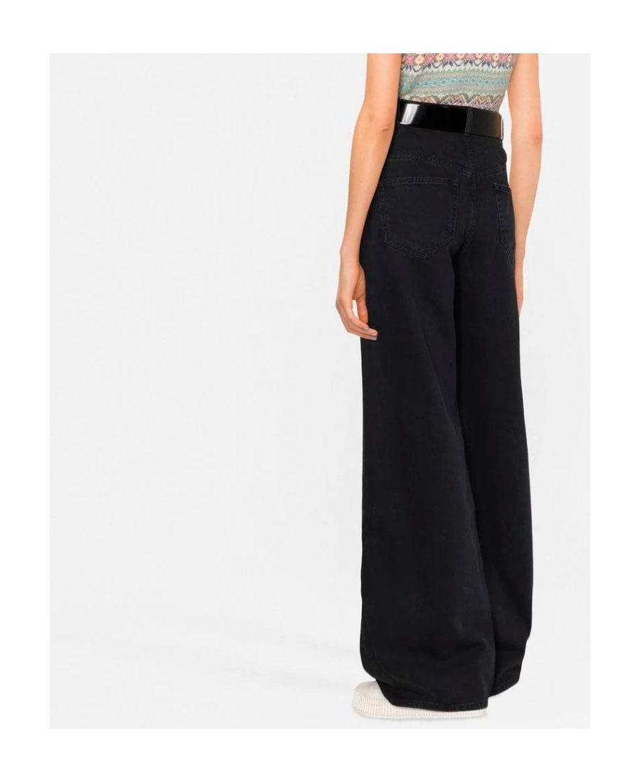 Isabel Marant Lemony Black Five-pocket Jeans With Logo Patch In Cotton Denim Woman In Black