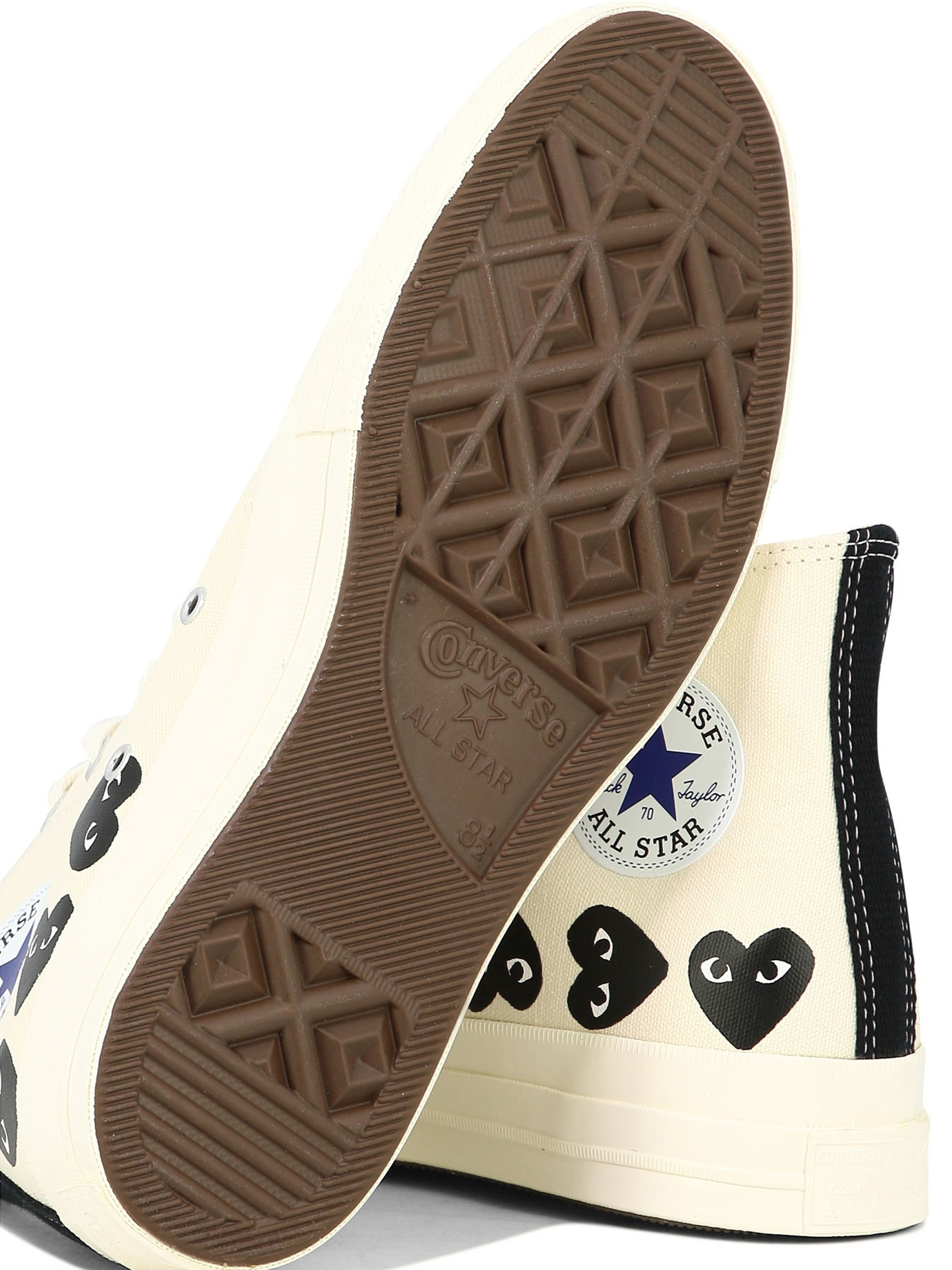 Comme Des Garçons Play Round-head High-top Skate Shoes In White