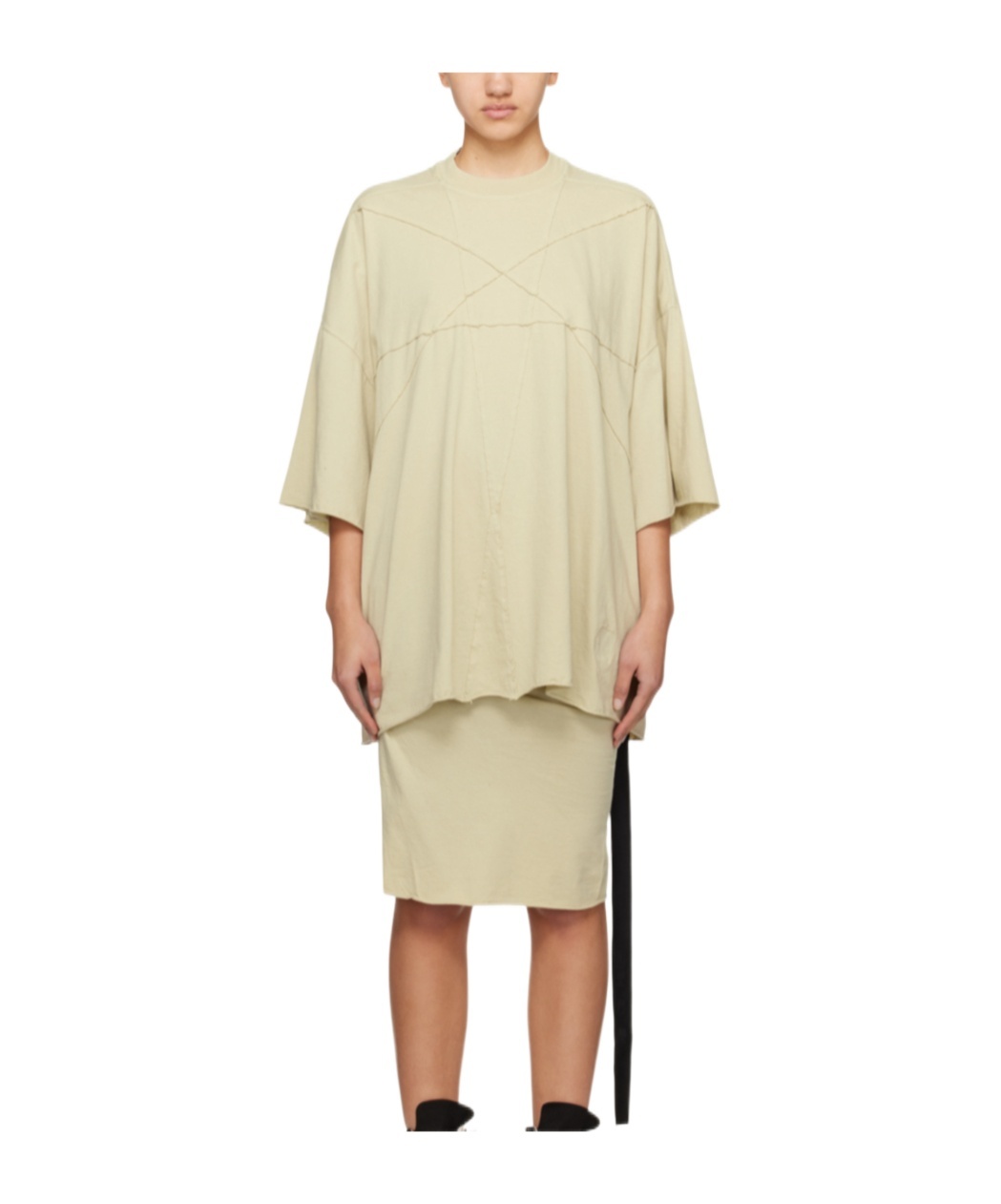 Rick Owens Drkshdw Tommy T-shirt With Round Neck In Nude
