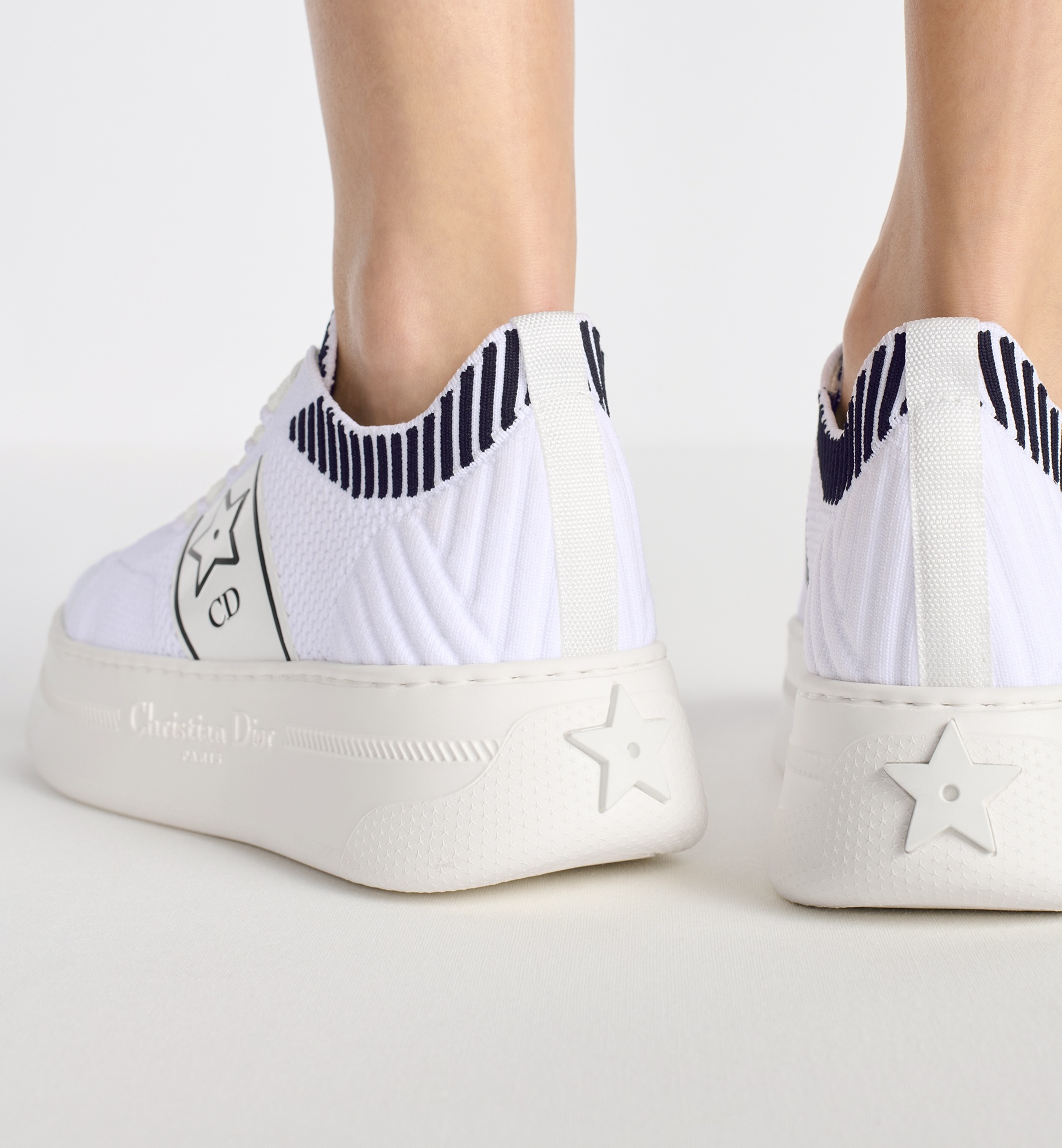 Dior Star Platform Sneakers In White