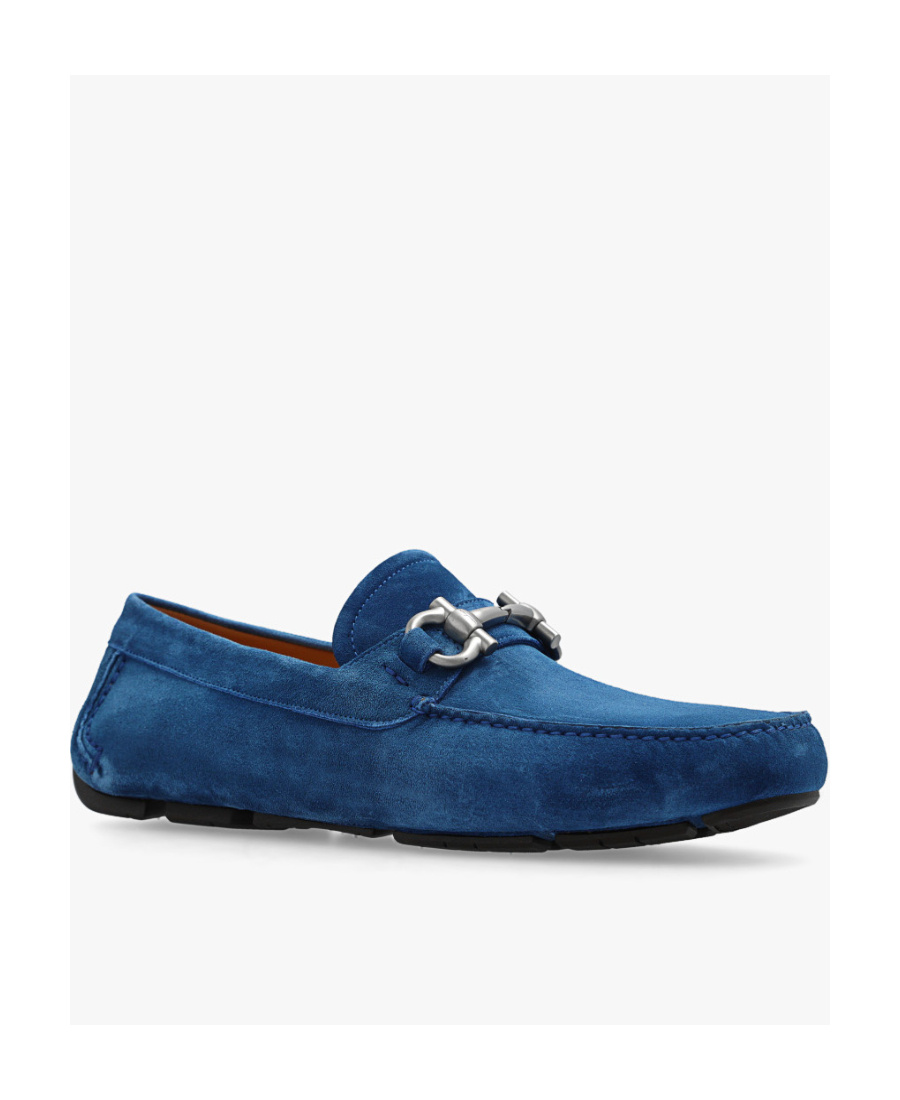 Ferragamo Parigi Suede Loafers In Blue
