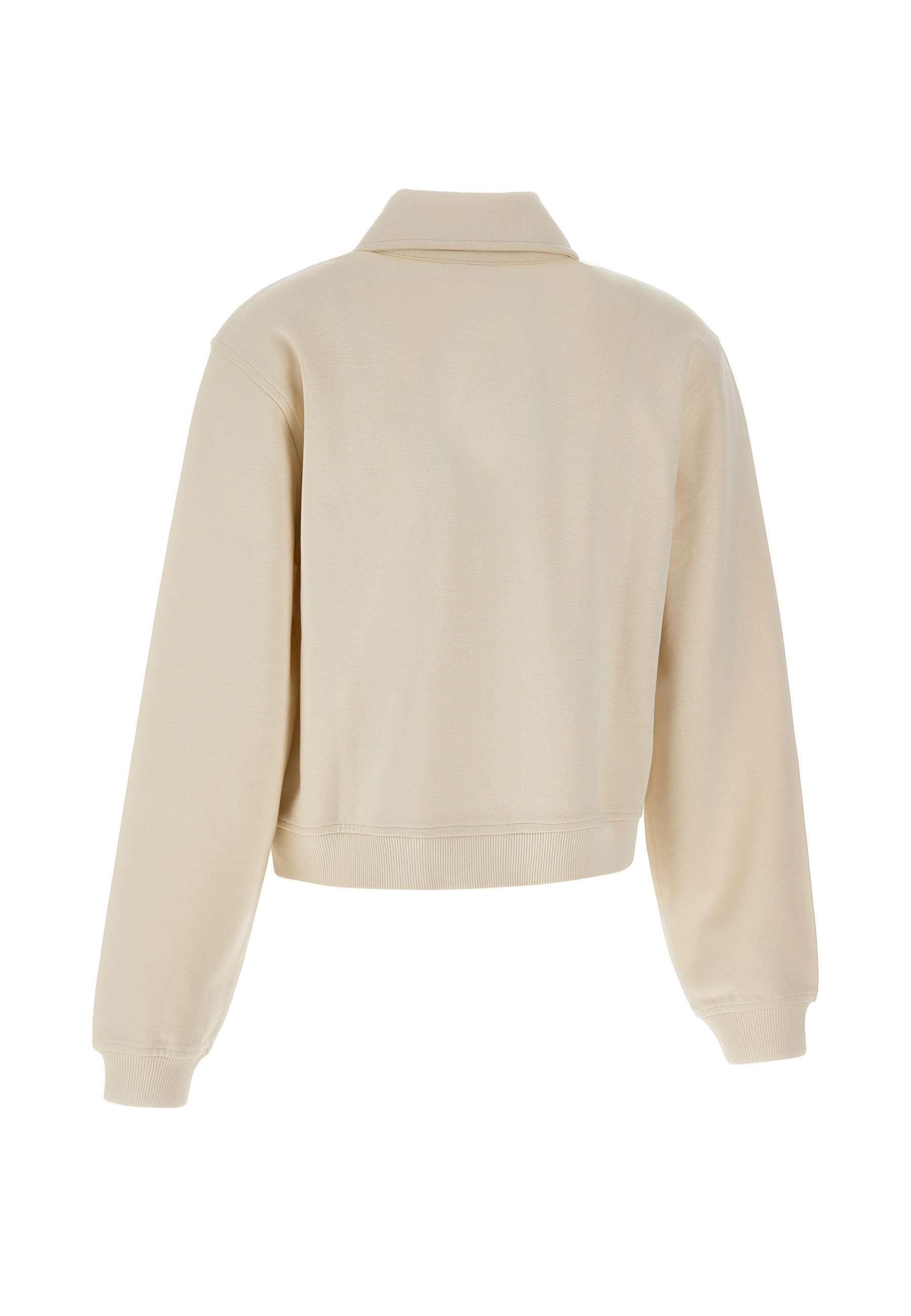 Woolrich Two-way Zip Pocket Sweatshirt In White