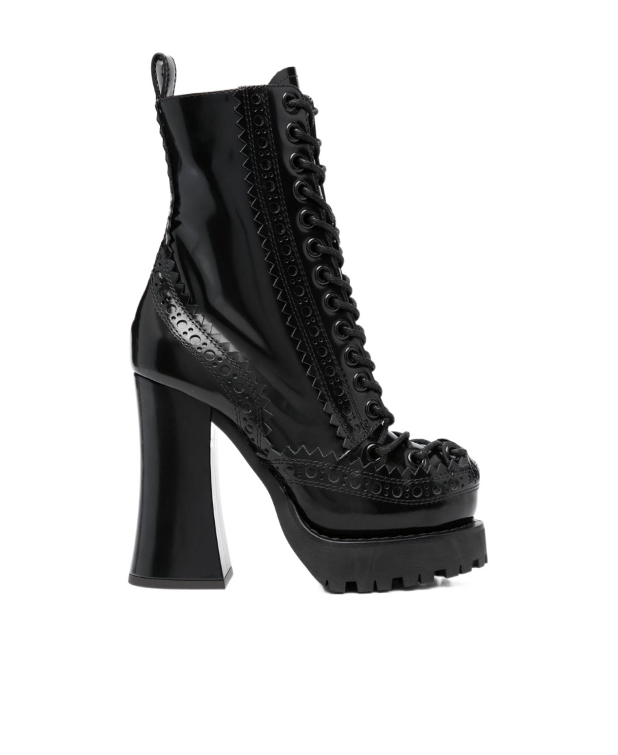 Moschino Round-headed High-heeled Boots In Black