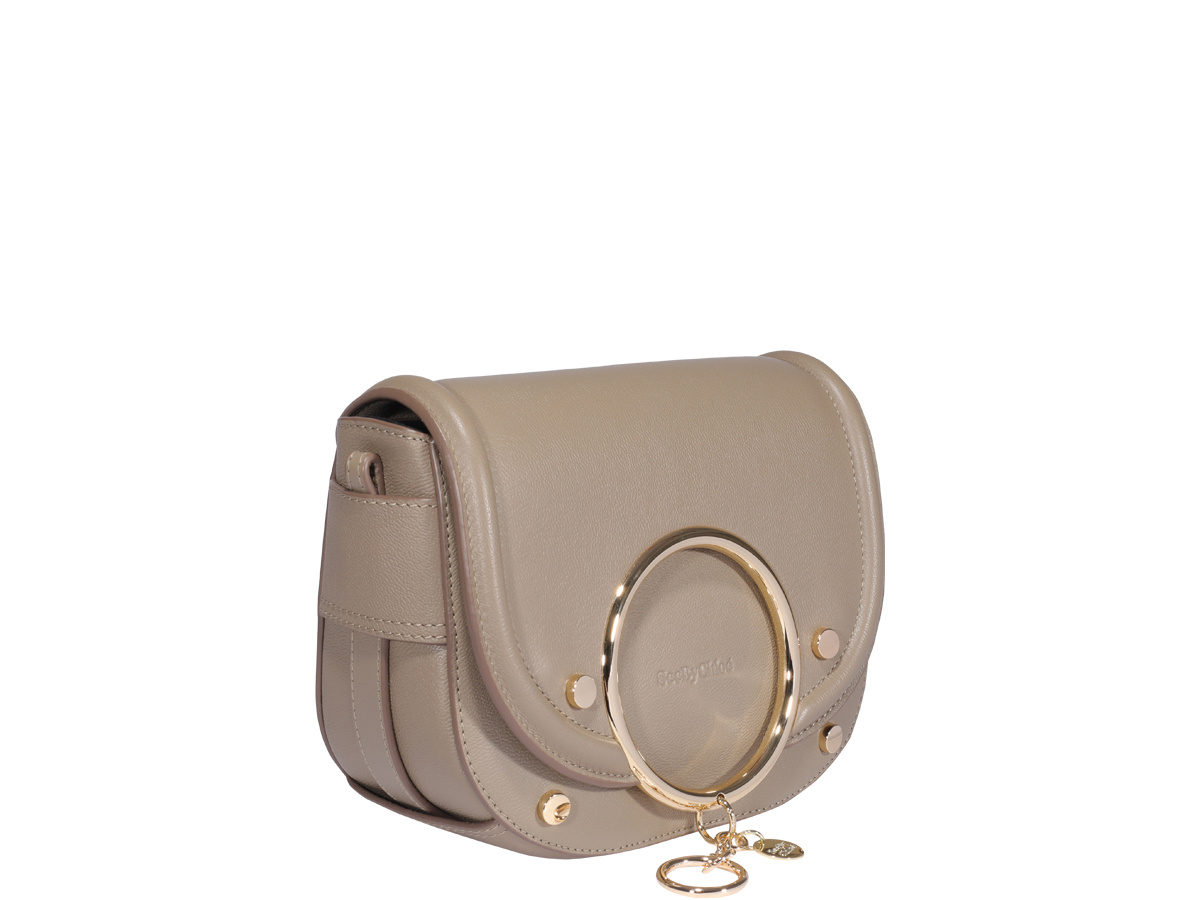 See By Chloé Metal Logo Shoulder Bag In Nude
