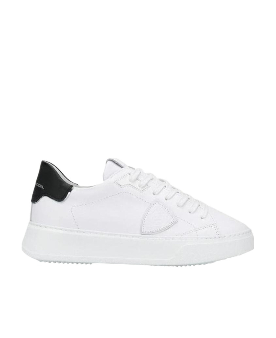 Philippe Model Temple White Black Leather Sneaker In White