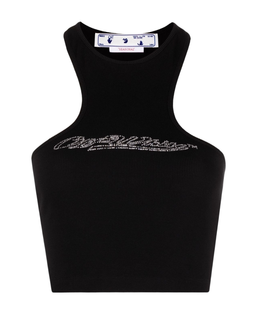 Off-white Bling Baseball Rowing Top In Black