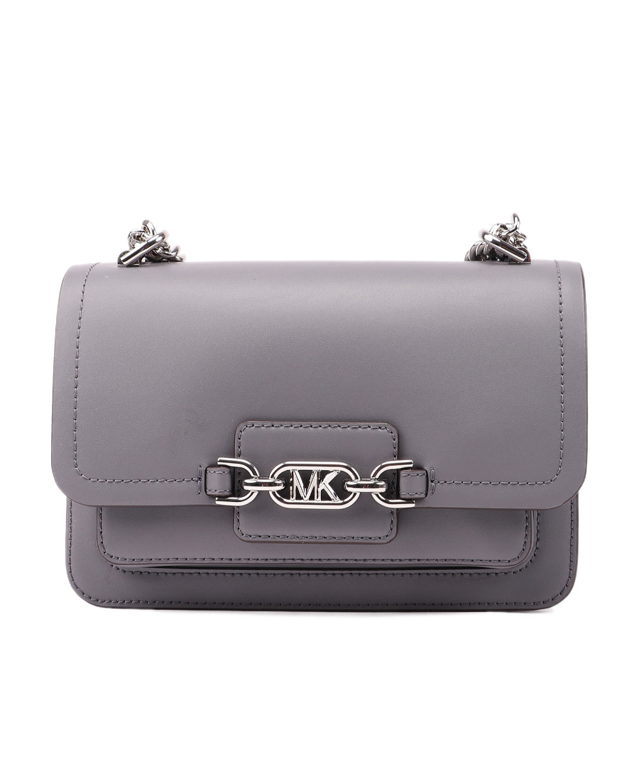 Michael Kors Logo Leather Crossbody Bag In Gray