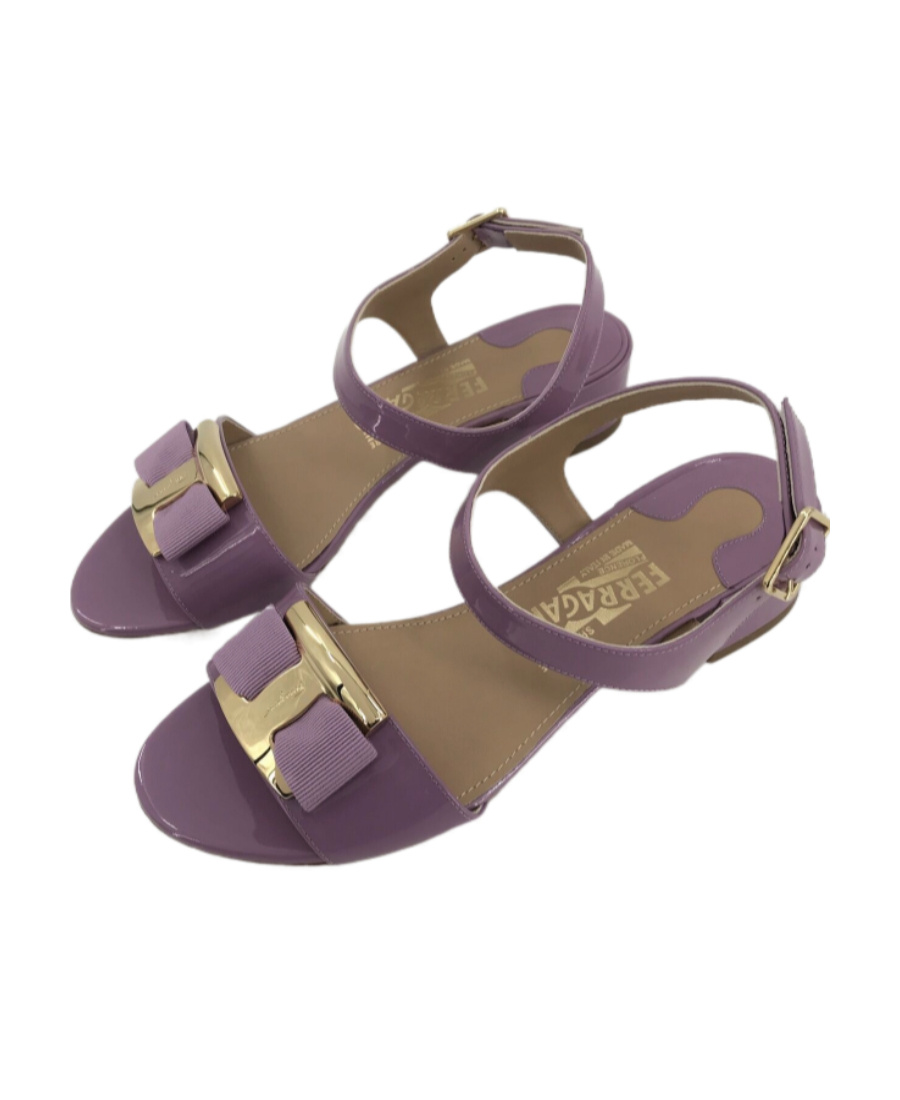 Ferragamo Logo Sandals In Brown