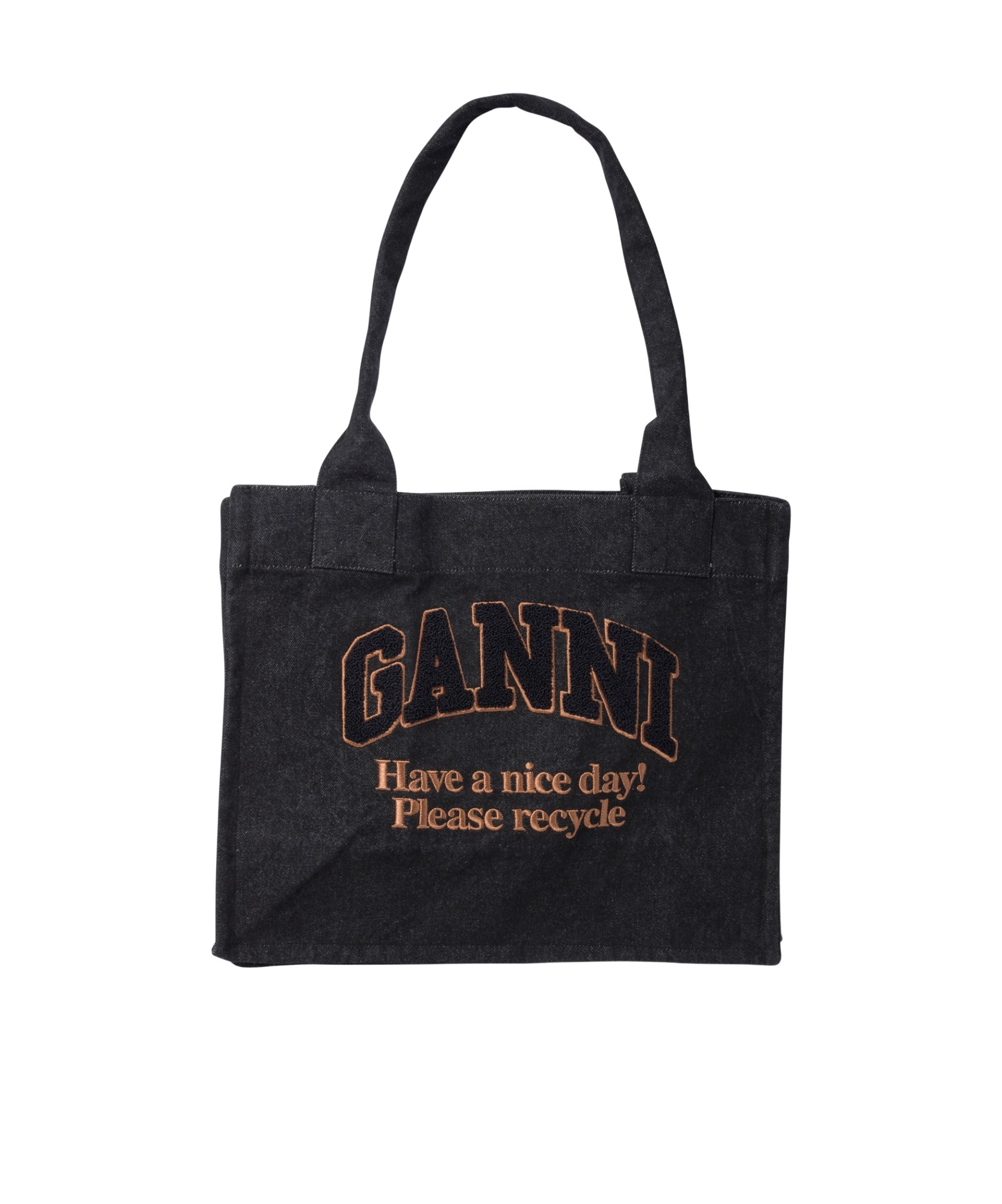 GANNI LARGE DENIM TOTE BAG