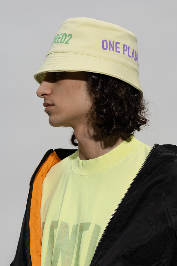 Dsquared2 Logo Printed Fisherman's Hat In Yellow