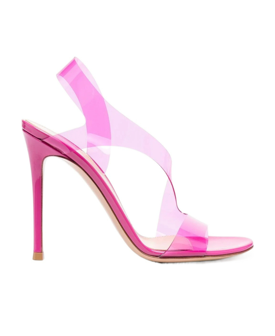 Gianvito Rossi 105mm Metropolis Plexi Slingback Sandals In Pink