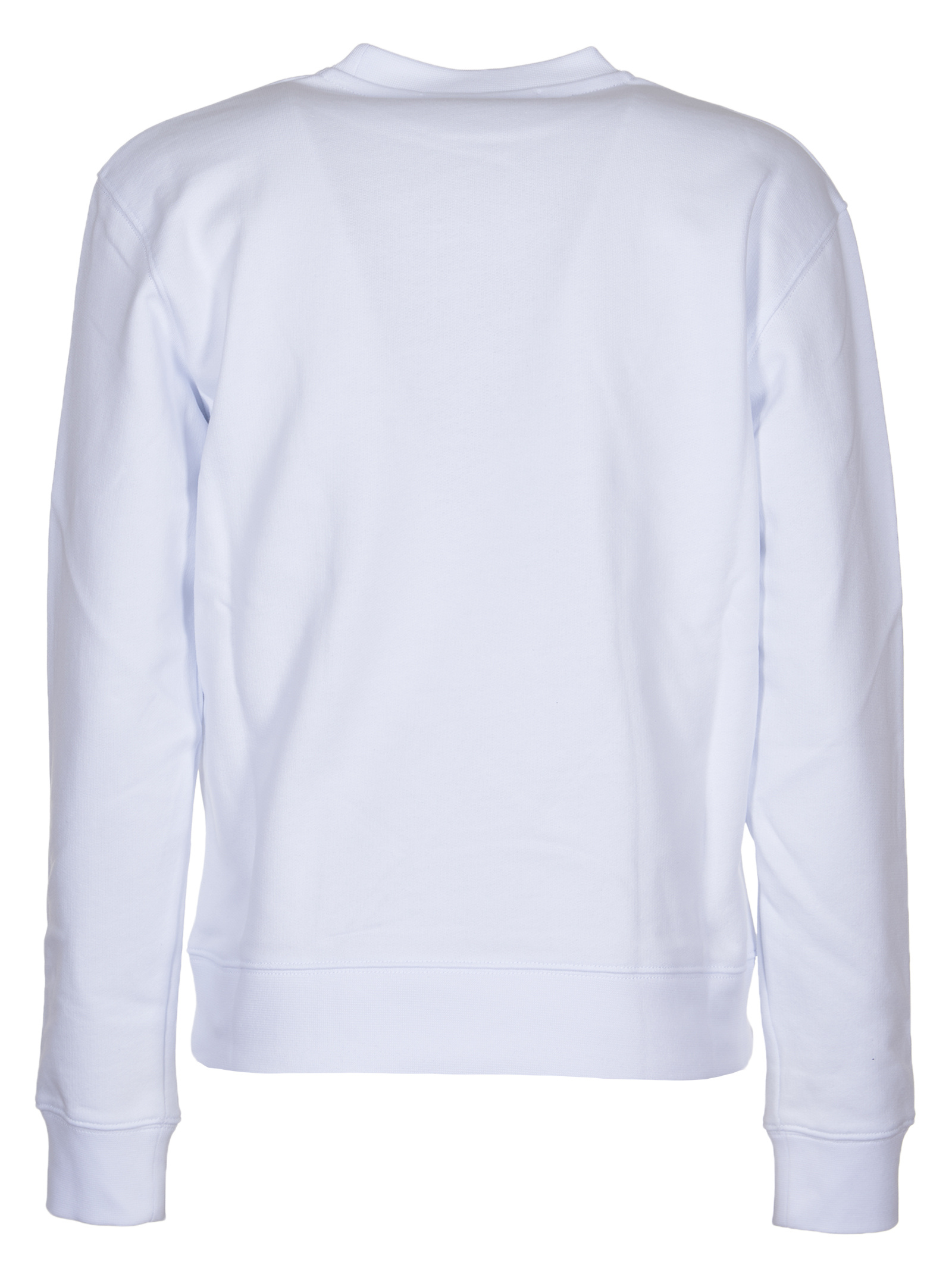 Msgm Long-sleeved Round-neck Sweater In White