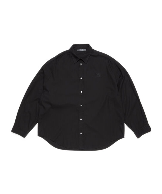 Acne Studios Logo-embroidered Shirt In Black