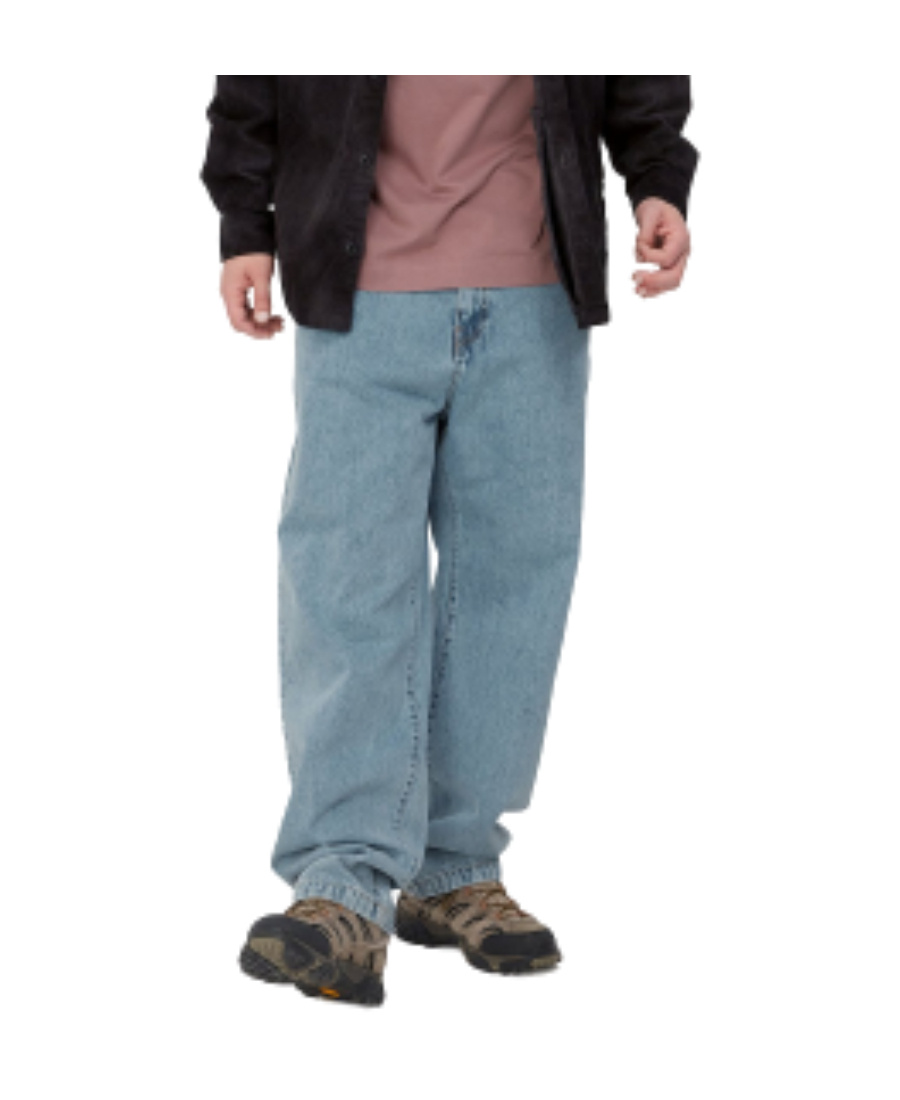 Carhartt Wide Leg Cotton Blend Denim Trousers In Blue