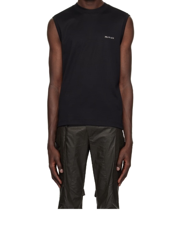 Mugler Black Signature Sleeveless Tank Top In Black