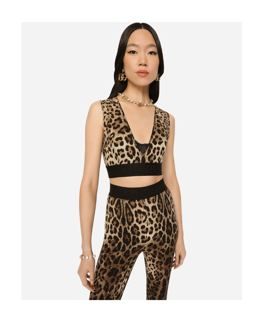 Dolce & Gabbana Leopard Print Vest In Black