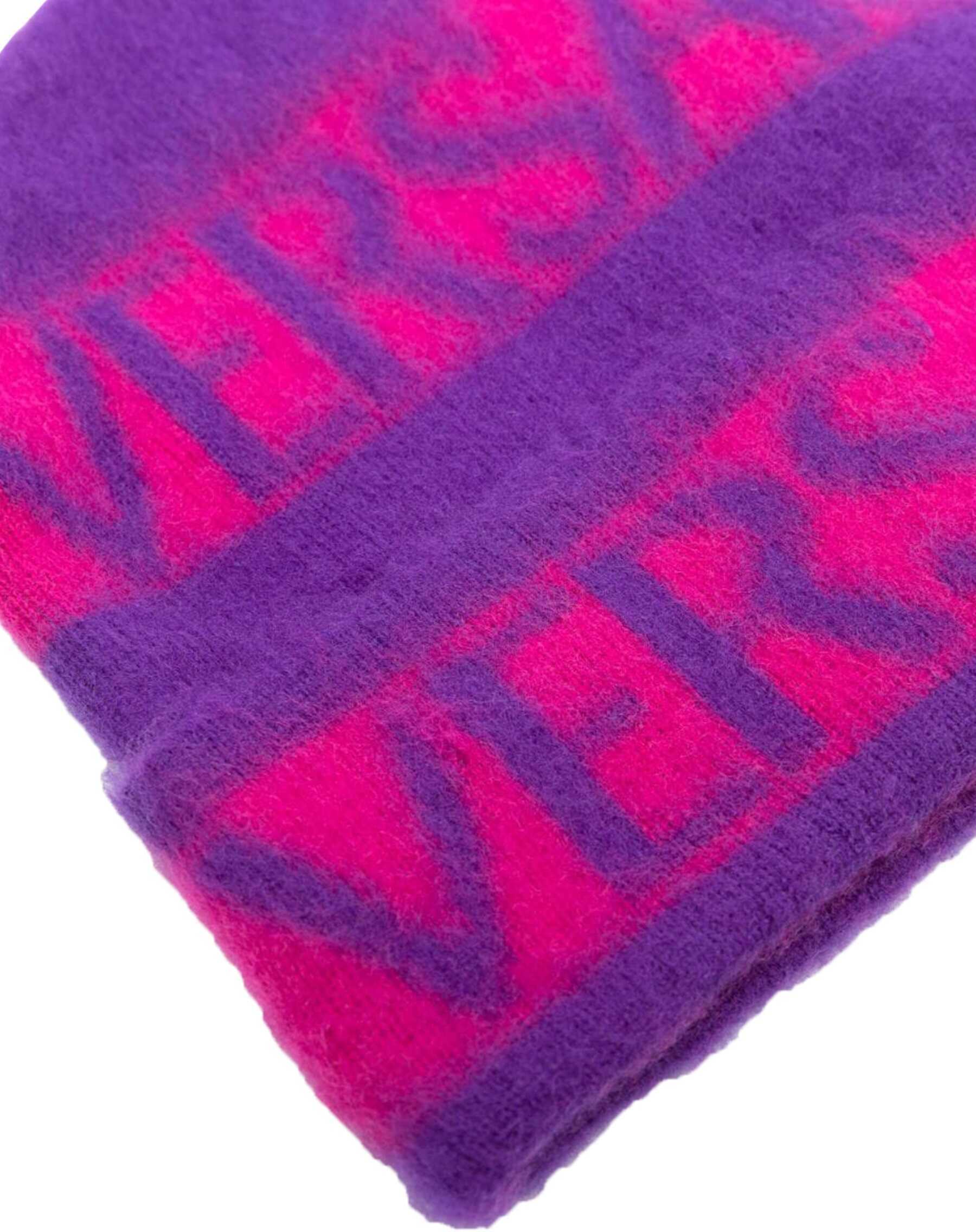 Versace Logo-print Virgin Wool Beanie In Purple