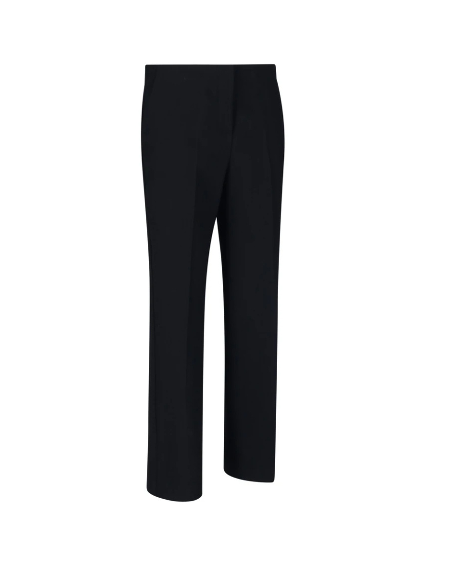 Versace Pressed-crease Cropped Tailored Trousers In Black