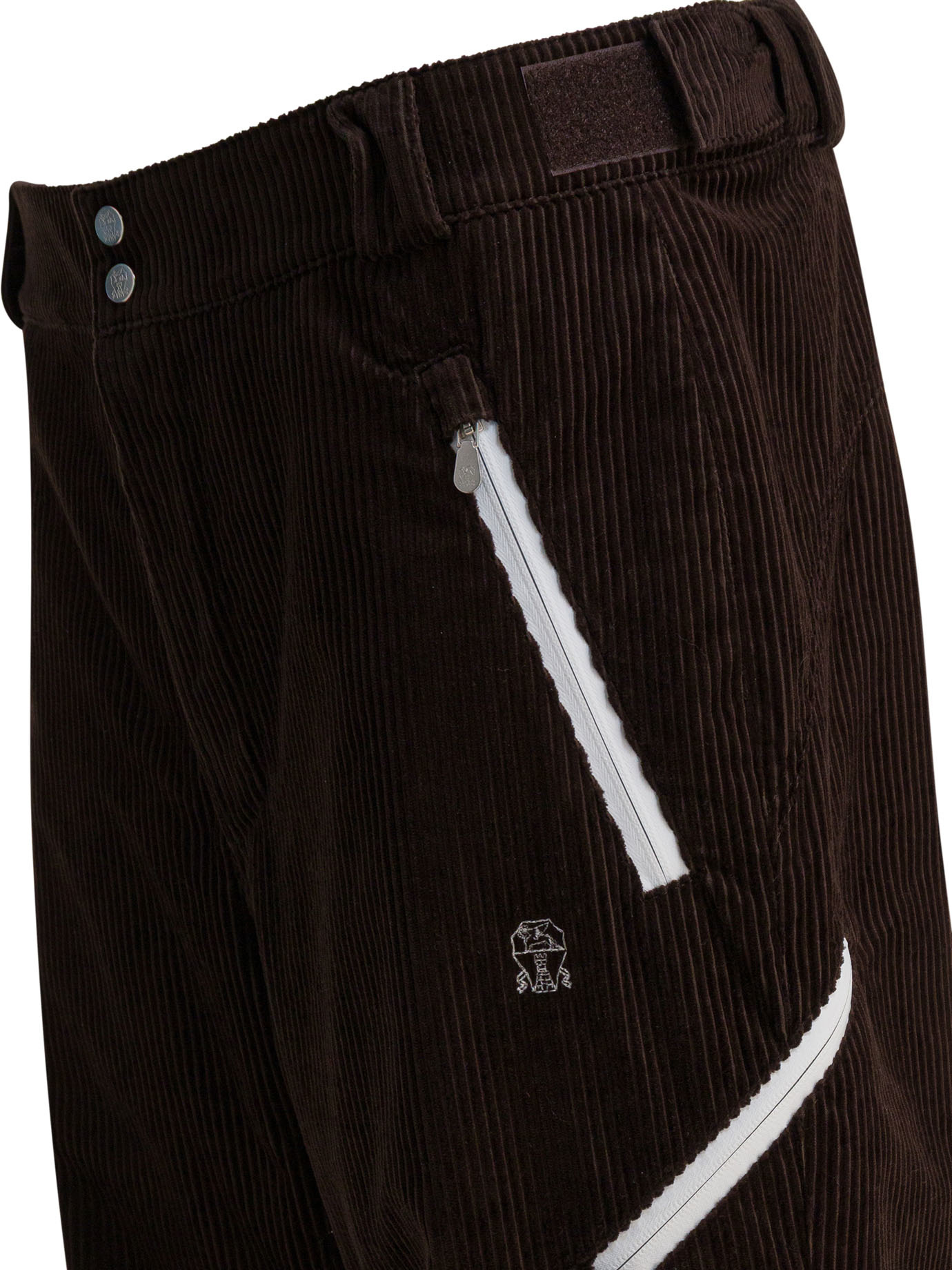 Brunello Cucinelli Corduroy Trousers Velvet Padding In Brown
