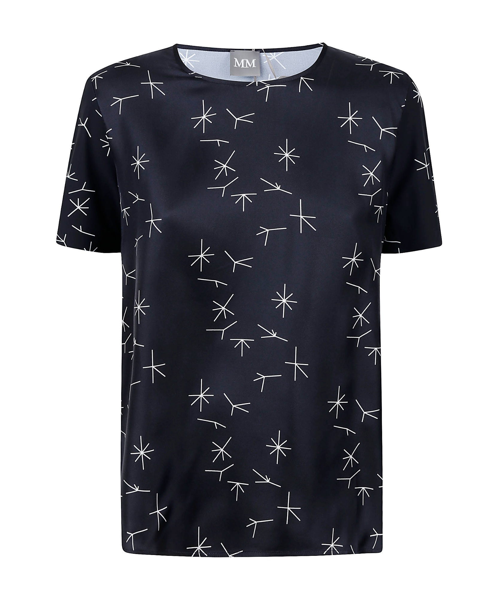 Max Mara All-over Patterned Crewneck Blouse In Black
