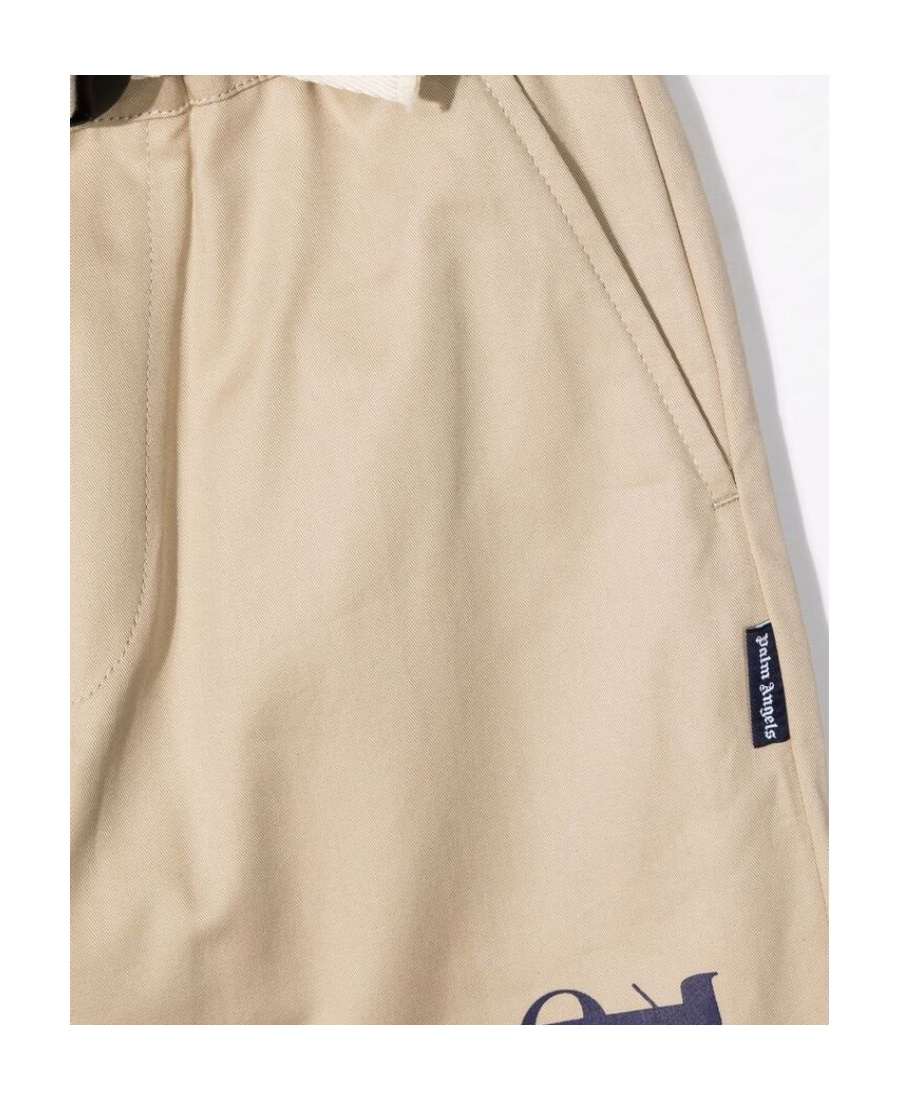 Palm Angels Logo-print Straight-leg Trousers In Nude