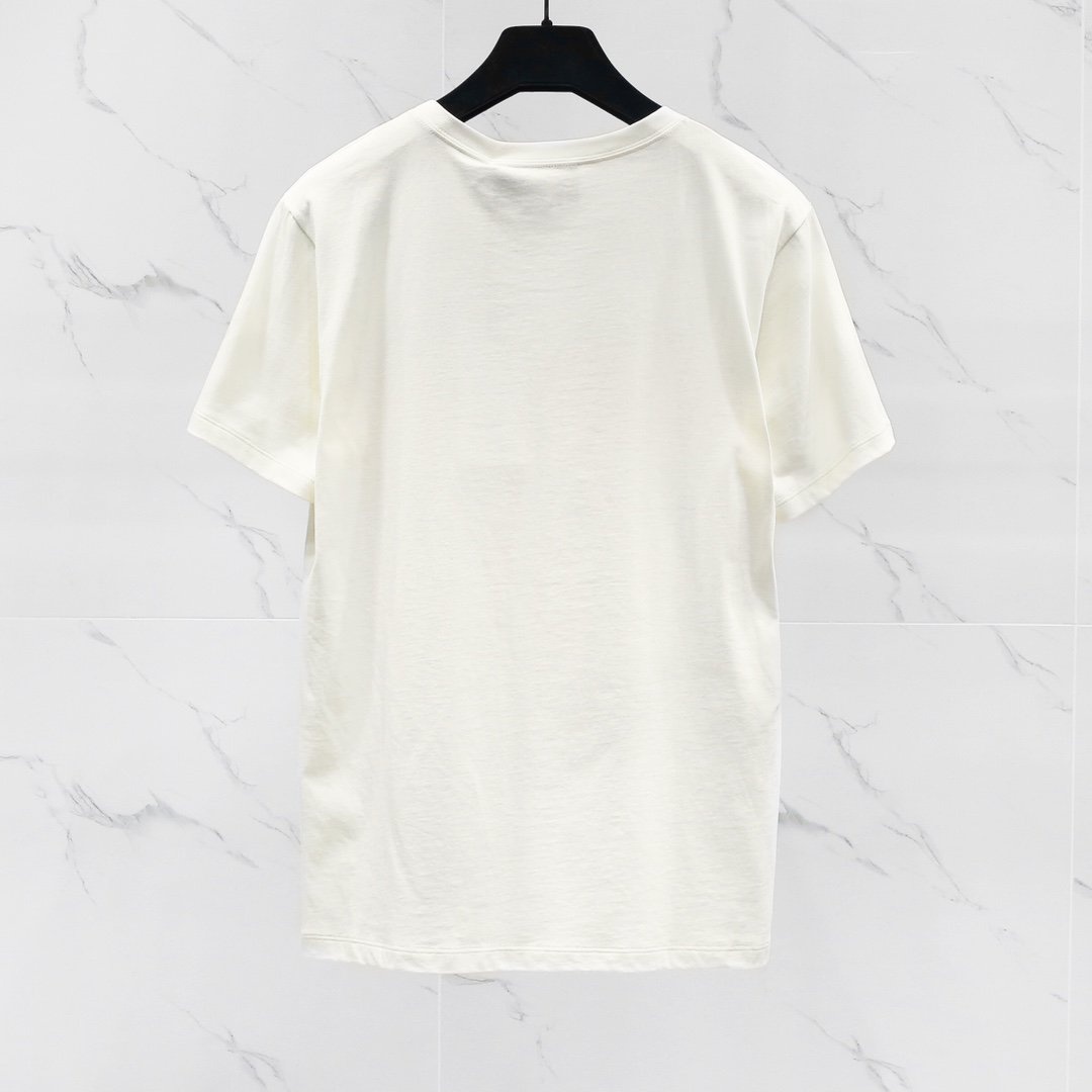 Gucci Printed Round Collar T-shirt In White