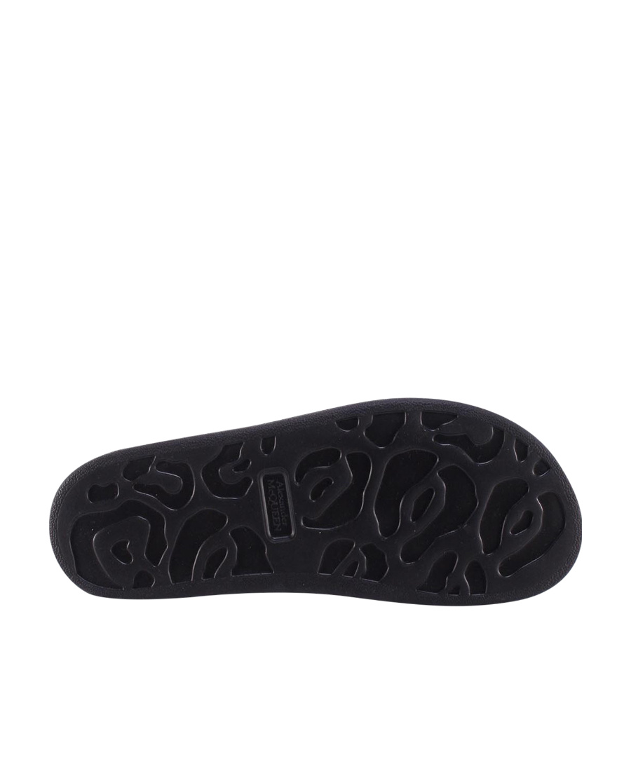 Alexander Mcqueen Logo-print Pool Sliders In Black