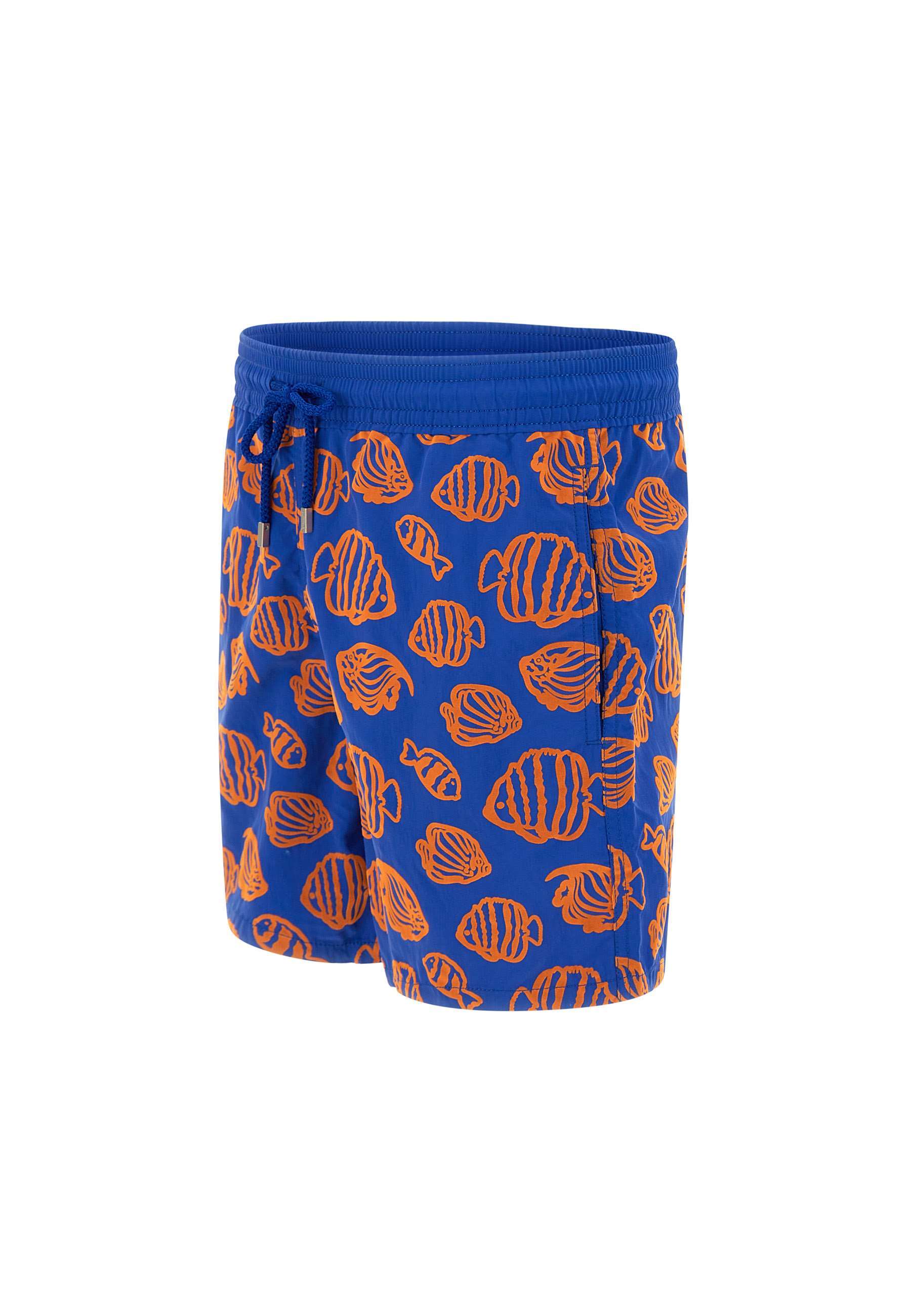 Vilebrequin Mens Marrakech Moorea Graphic-print Swim Shorts Xxl In Blue