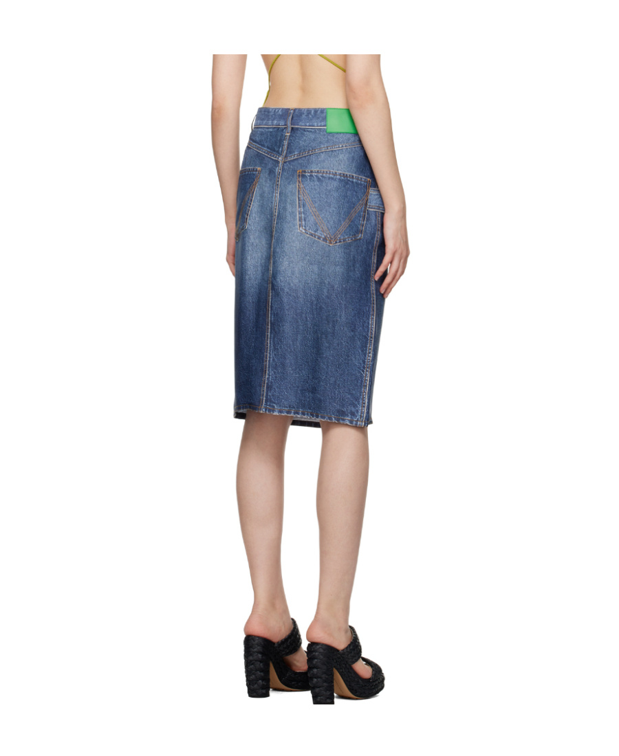 Bottega Veneta Printed Skirt In Blue