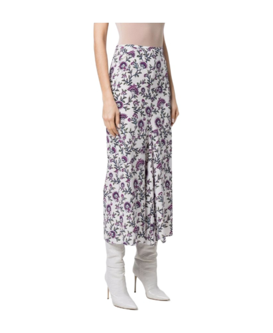 Isabel Marant Rosilia Floral-print Midi Skirt In White