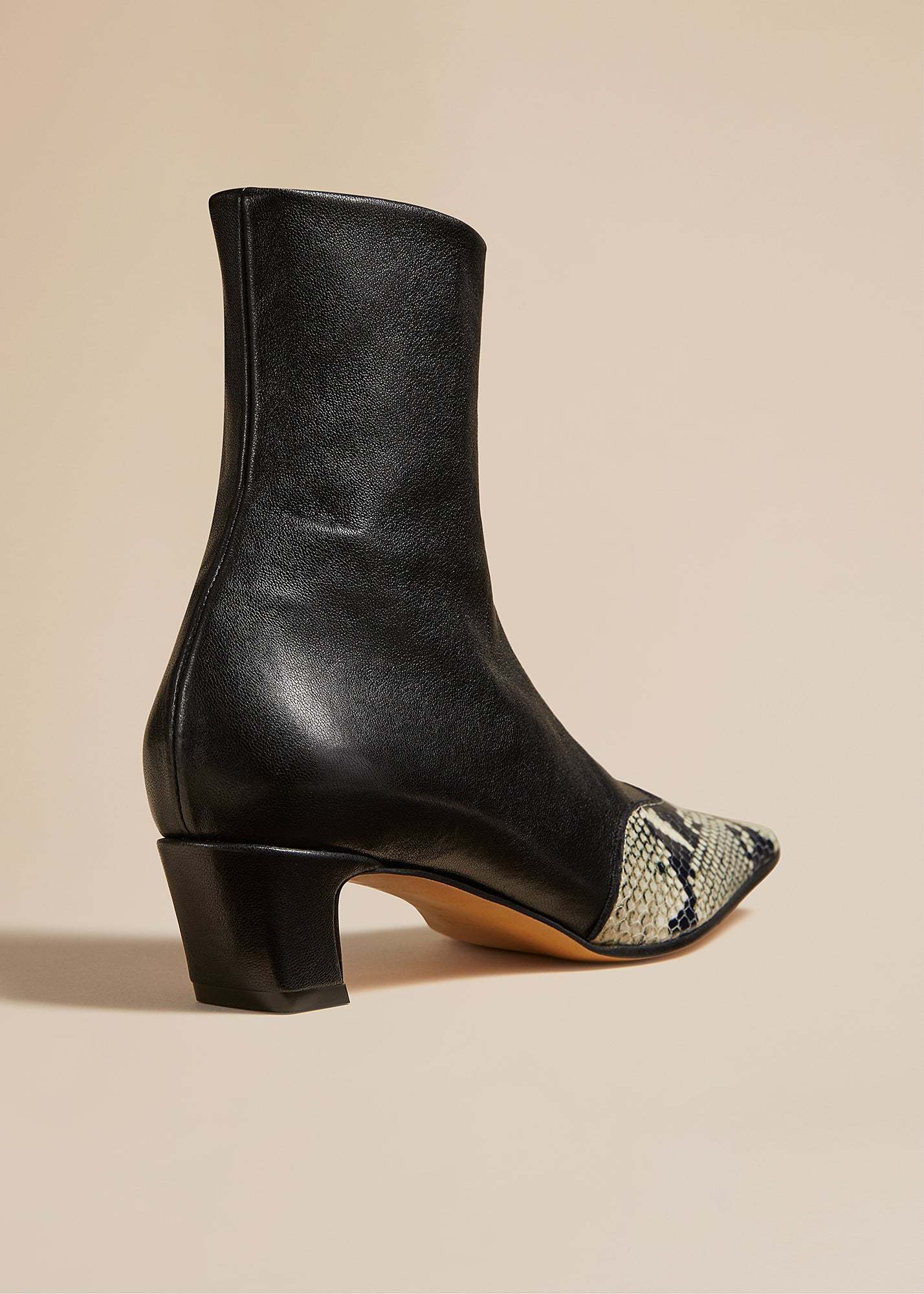 Khaite The Dallas 85mm Leather Ankle Boots In Black