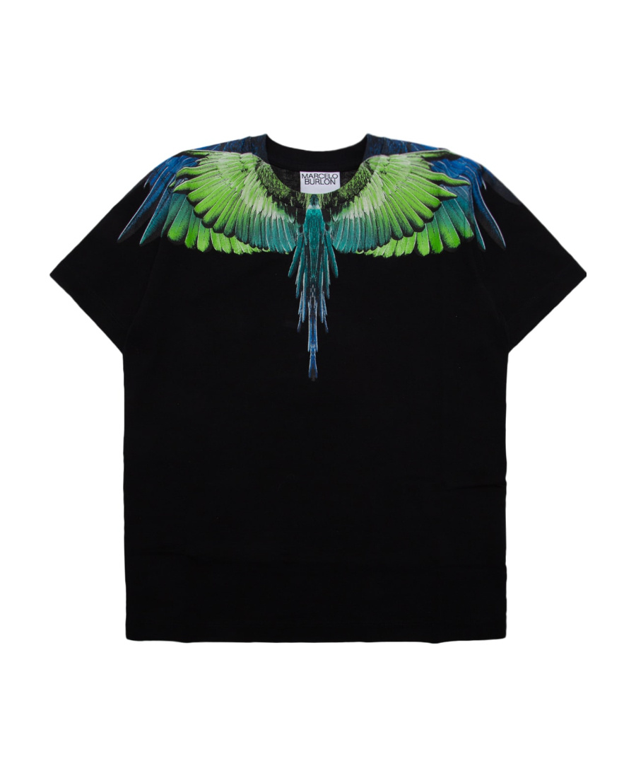 Marcelo Burlon County Of Milan Wings-print Organic-cotton T-shirt In Black