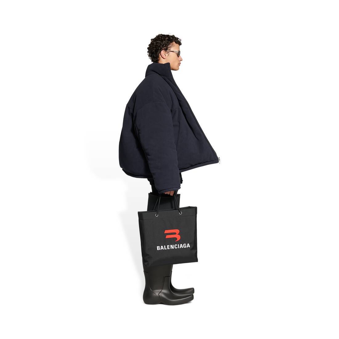 Balenciaga Explorer Logo-embroidered Tote Bag In Black
