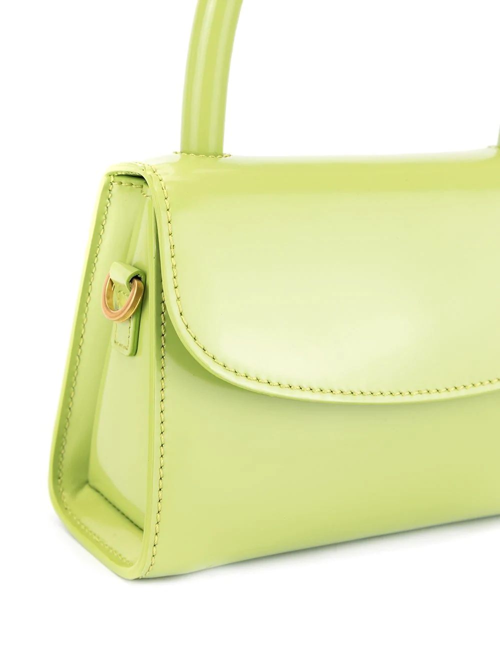 By Far Mini Patent Handbag In Green