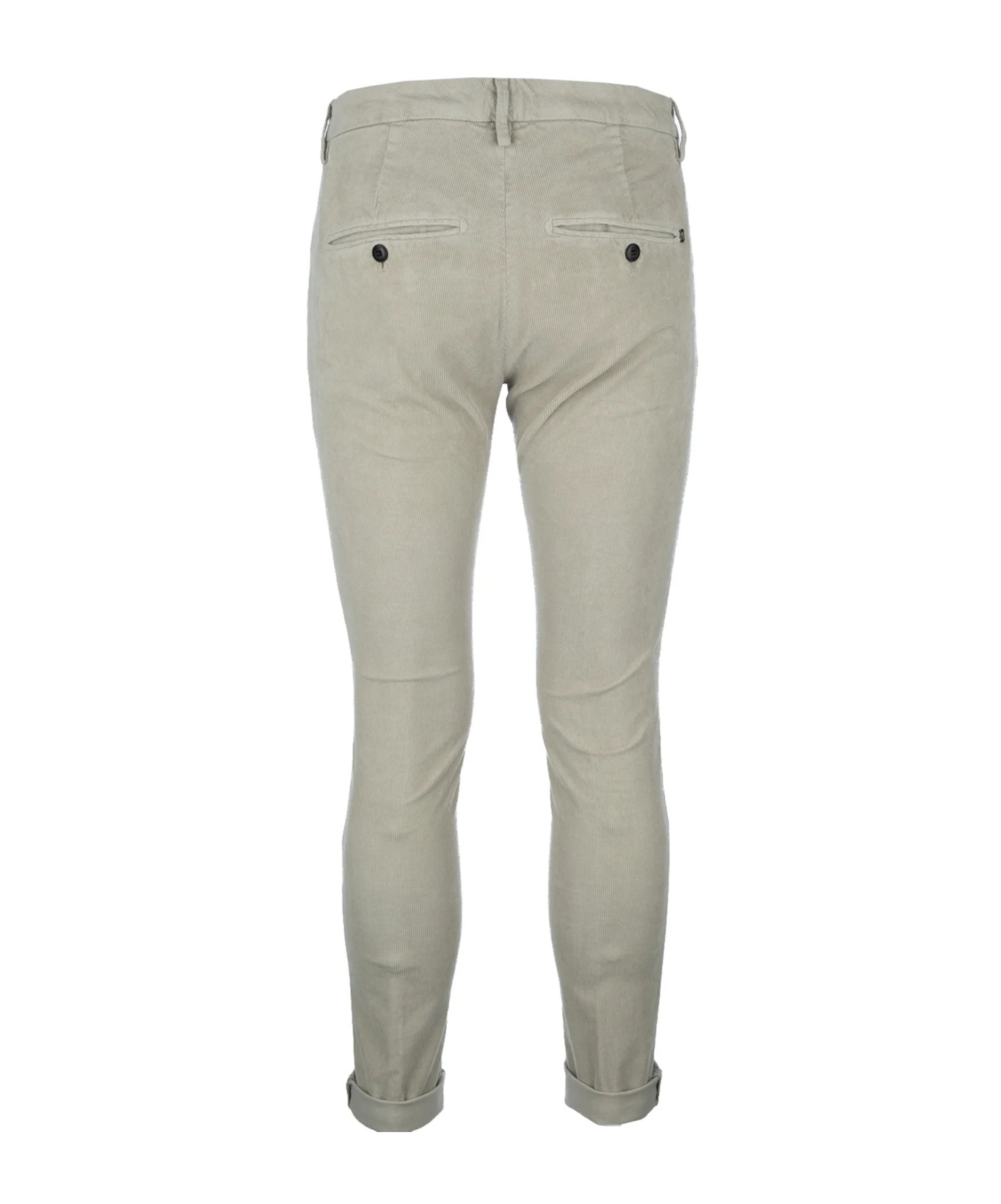Dondup Trousers With Belt Loops And Pockets In Silver