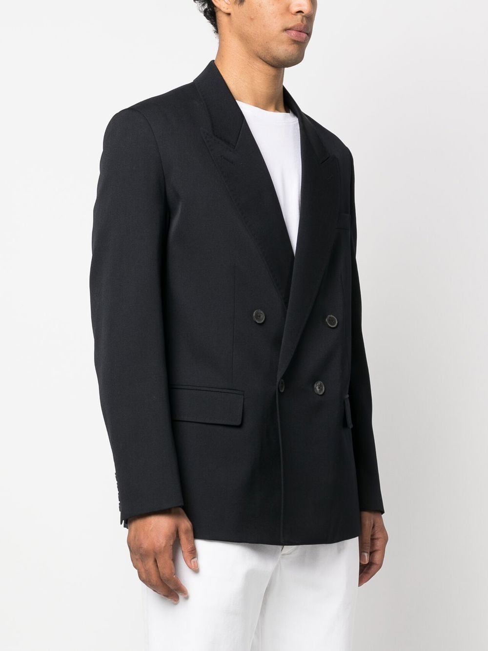 Valentino Lapel Long-sleeved Suit Jacket In Black