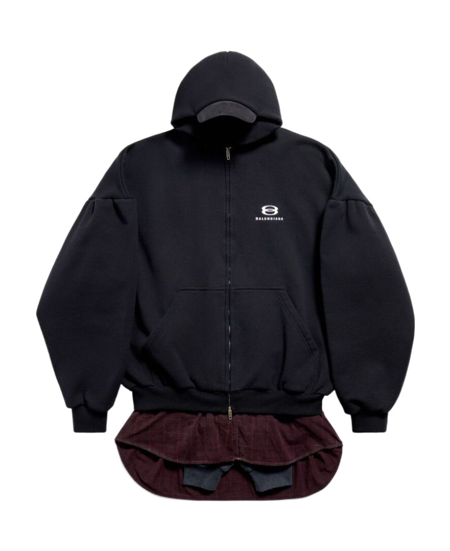 Balenciaga Unity Sports Icon Layered Oversized Hoodie In Black