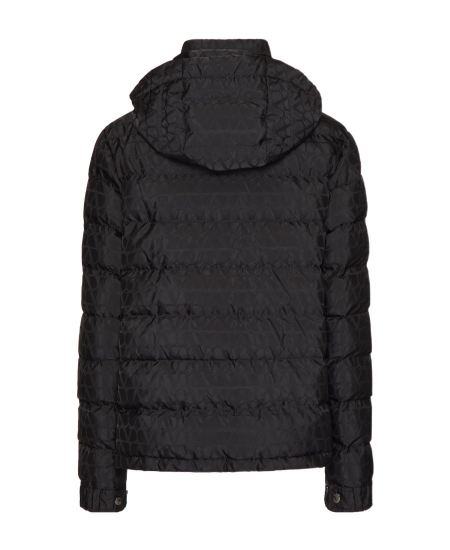 Valentino Toile Iconographe Padded Down Jacket In Black