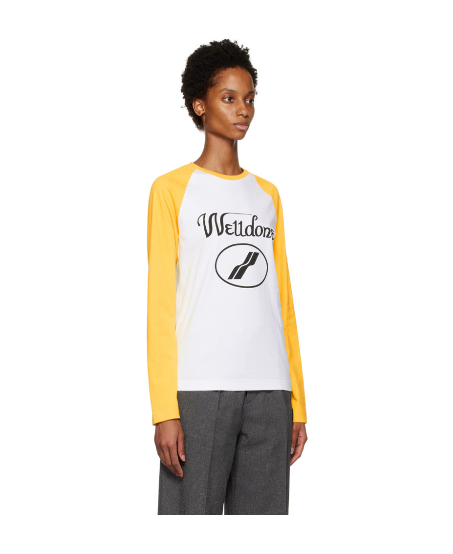 We11 Done Colour-block Logo-print T-shirt In White