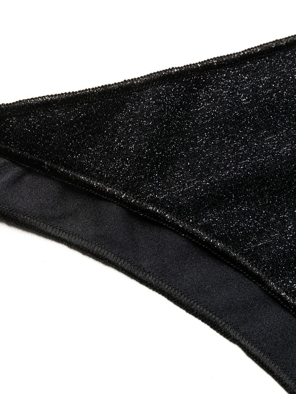 Oseree Metallic-one-tone Bikini In Black