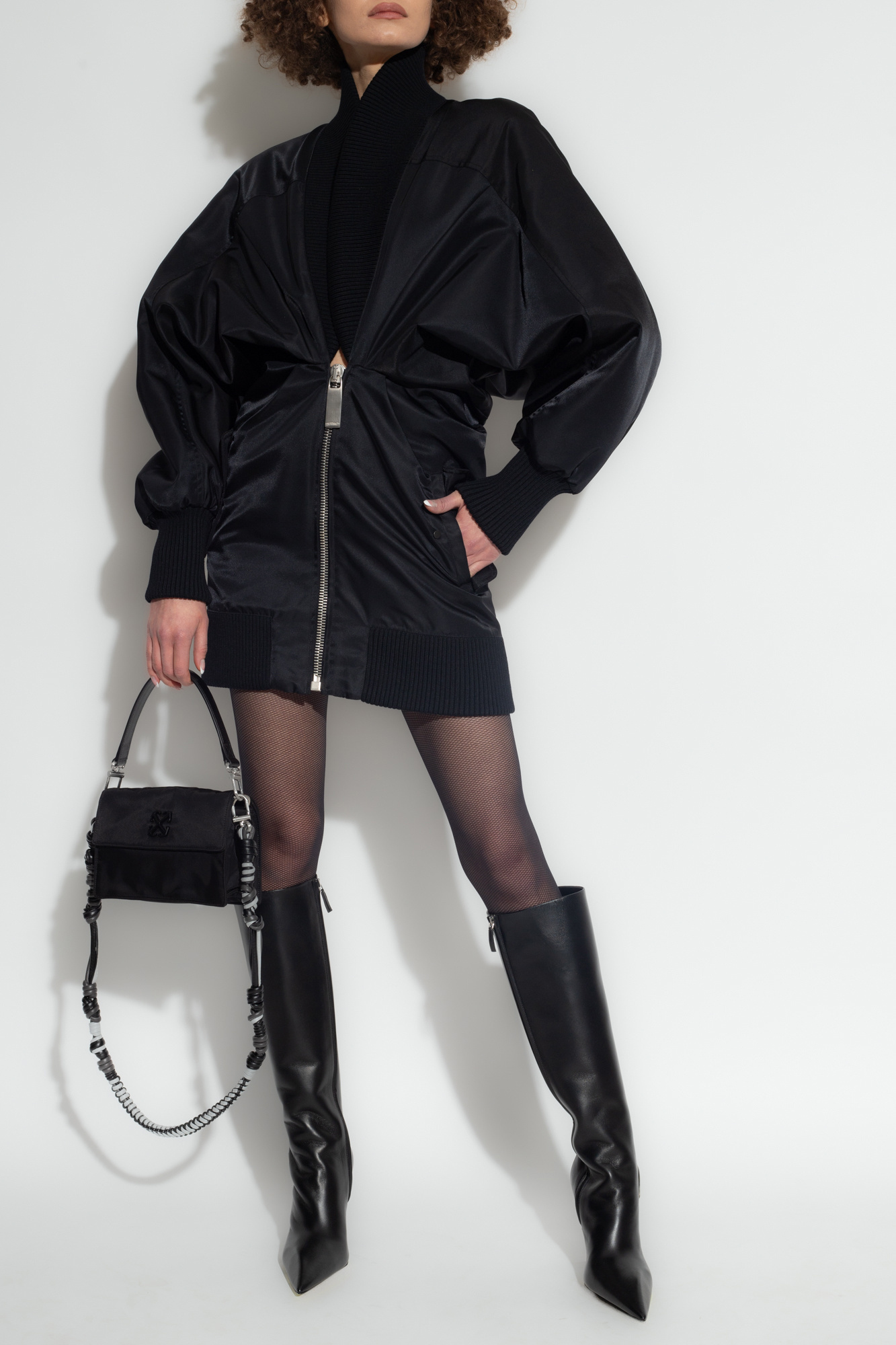 Off-white Off White Puff Dress In Black